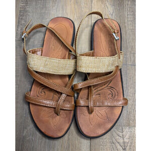 BOC Born Concept Sandals Strappy Faux Leather Slip On Flats